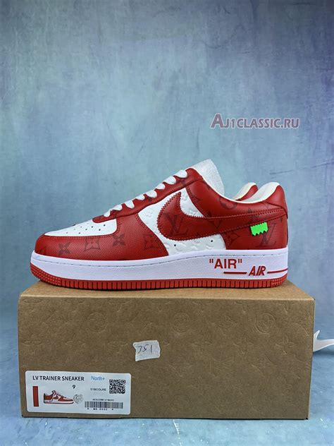 louis vuitton x air force 1 low 'white comet red'|louis vuitton air force 1.